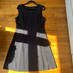 Tahari midi navy dress.
